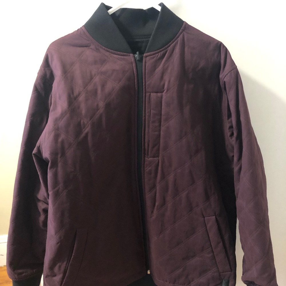 Bylt Hi-Lo Reversible bomber jacket (maroon and black)